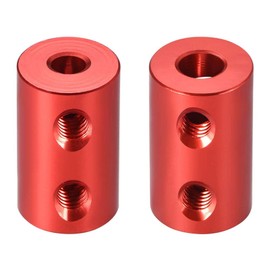 TA-VIGOR Rigid Coupling 4mm to 5mm Bore, L20XD12 Aluminum Alloy Shaft Coupler Connector, Shaft Coupling Joint Connector for 3D Printer, DIY Robots, CNC Machine, Motor Accessories, 2Pcs Red