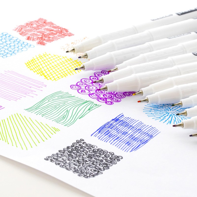 BAZIC Products Fiero Fiber Tip Pen, Fineliner Pens 0.4mm Red