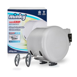 Minky Homecare Outdoor Retractable Dual Clothesline - Heavy Duty PVC Coated Line - Energy and Space Saving Removable Laundry Drying Line - 2 x 49 Feet