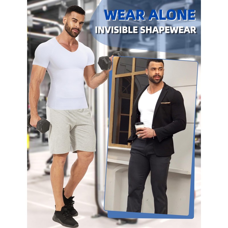 MISS MOLY Compression Shirts For Men Tummy Control Gynomastica Slimming