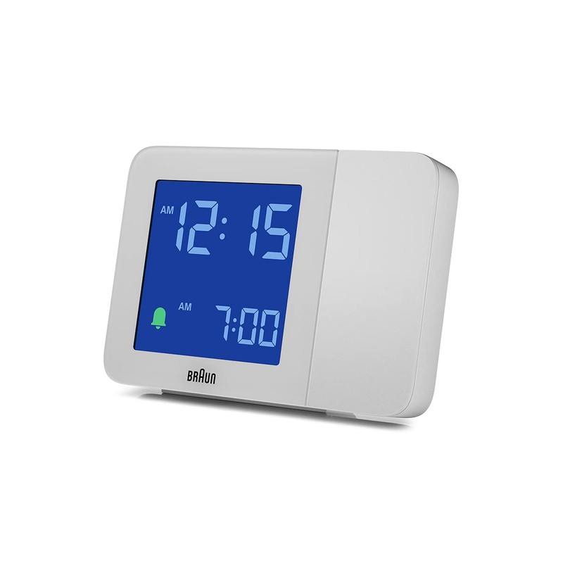 BRAUN/Brown Digital Table Clock, Projection Alarm Clock, BC15W, White, Digital