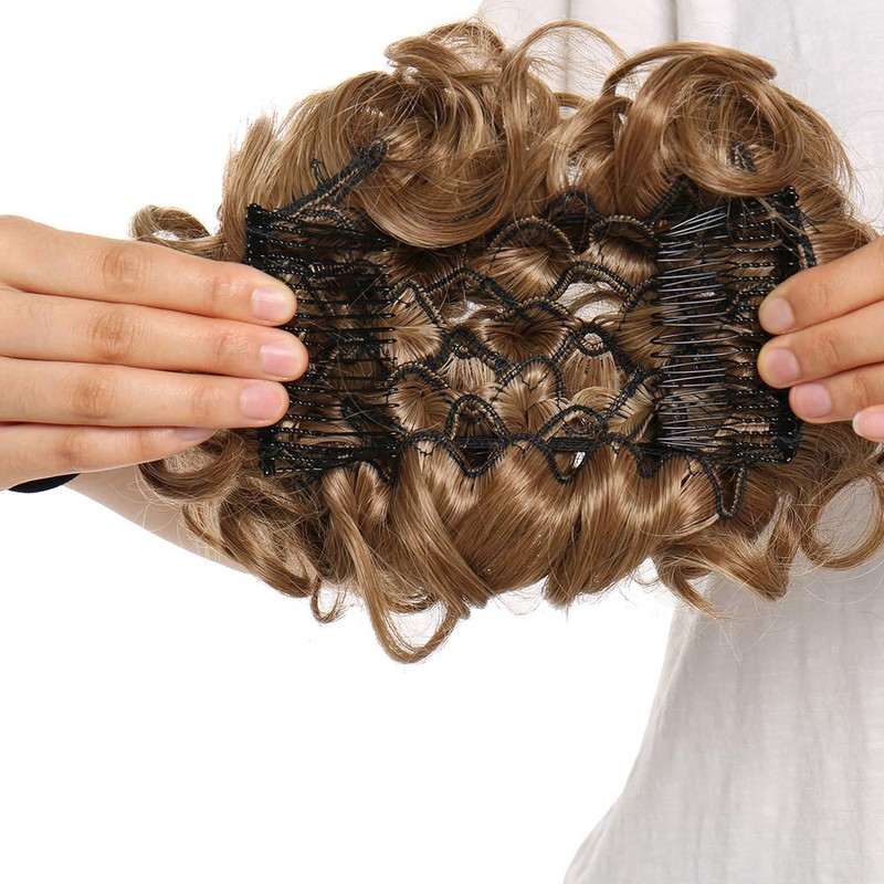 S-noilite Clip in Ponytail Hair Extension Short Messy Curly Dish