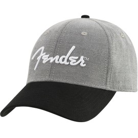 Fender® Hipster Dad Hat, Gray and Black, One Size Fits Most