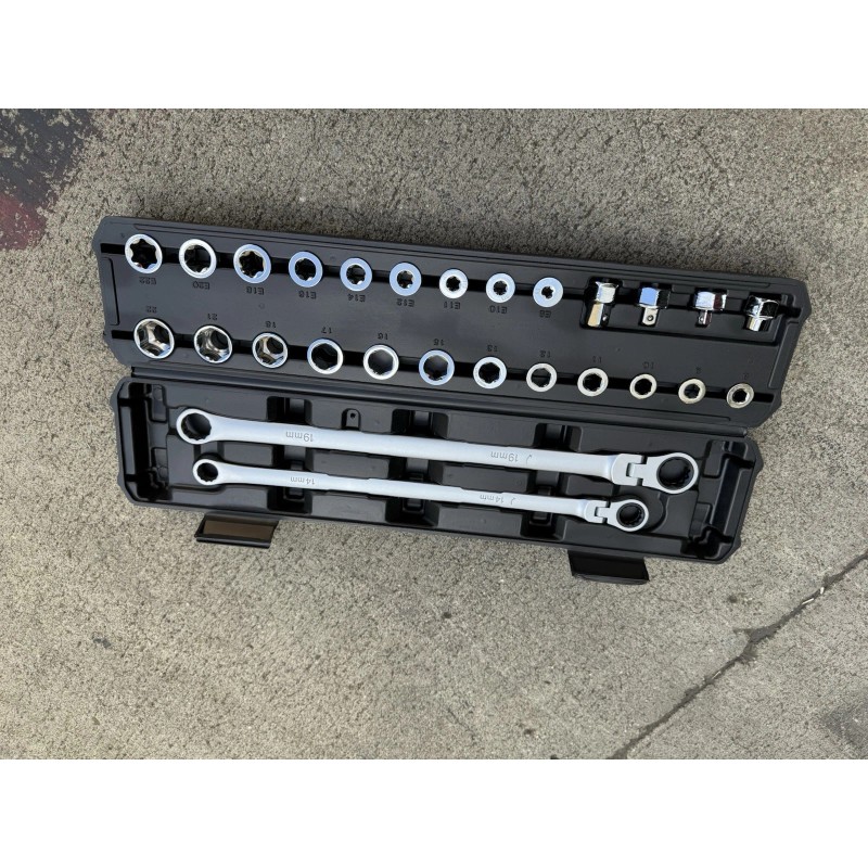 Infinity 27PCS Extra Long Flex Head Ratcheting Wrench Set w/8-22mm