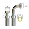 Flexible hose 1 inch nut x 1 inch nut with