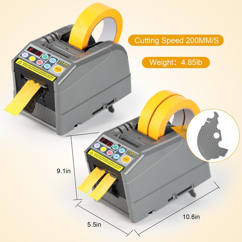 YUZSU Upgraded Ribbon Cutting Machine, Automatic Tape Dispenser, 6-60 mm