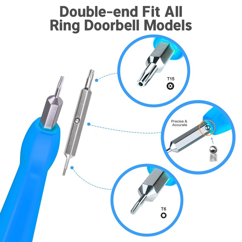 Lyvixora Ring Doorbell Screwdriver Bit Set - T6 & T15