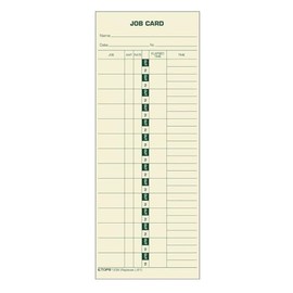 TOPS Job Cards (Replaces L-61, 15-800622), 1-Sided, 3-1/2" x 9", Manila, Green Print, 500-Count (1258)