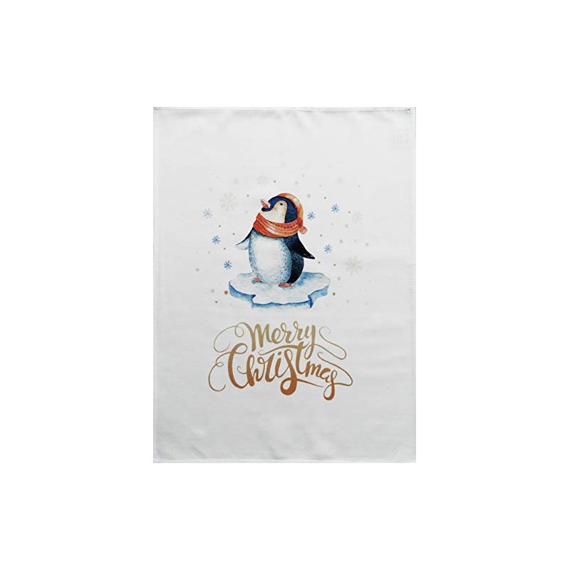 Half a Donkey Merry Christmas Penguin - Large Cotton Tea