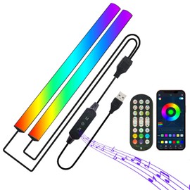 RGB Under Monitor Light Bar, 2-in-1 Music Sync Gaming Lights Bar for Gaming Setup, 5V USB Powered LED Desk Light Bars with Remote,APP Control,Dynamic Rainbow Effect for PC,TV,Room Decoration