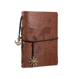 GamTelightpe Weltkarte Fotoalbum, 18 x 22 cm, Leder, Scrapbooking, Vintage, Hochzeit, Fotoalbum, Braun