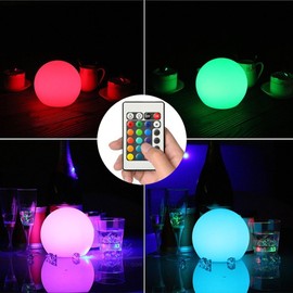 Borelor LED Ball Light, 4.7-Inch Rechargeable Mood Lights Multicolor Changing IP65 Waterproof Indoor/Outdoor Light for Home/Party/Pool/Wedding/Lawn Decoration