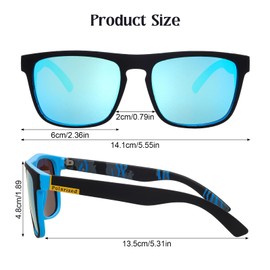 3 Pcs Mens Sunglasses Polarized Square for Outdoor Running Golf Driving Fishing Travel Eyewear