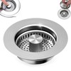 3-in-1 Kitchen Sink Drain Strainer, Pop Up Sink Stopper with