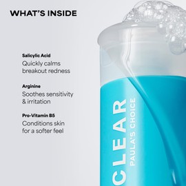 Paula's Choice CLEAR Pore Normalizing Facial Cleanser, Acne Daily Face Wash, Salicylic Acid Face Cleanser for Clogged & Enlarged Pores, Redness, Suitable for Blackhead-Prone Skin Fragrance Free, 6oz