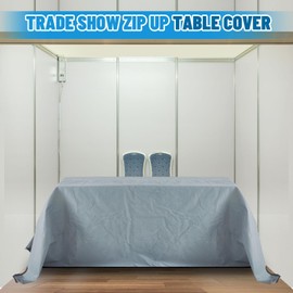 Wowangce 126" x 88" Trade Show Zip Up Table Cover 600D Oxford Waterproof Trade Show Table Cover Lockable Display Case Body Bag Showcases Tablecloth with Zipper Padlock for 8 ft Vendor Outdoor Wedding