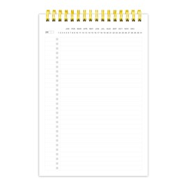Heenjer Daily Planner ，5 X 8.25 inches（Set The Date Y/M/D） - Undated Daily to-Do List Notepad, Spiral Bound,100gsm Paper,50 Sheets,Ideal for Men, Women, School, and Home，White