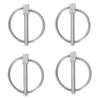 4 Pack Stainless Steel Linch Pins with Ring, Round Shaft