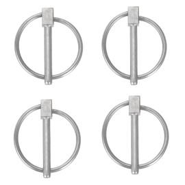 4 Pack Stainless Steel Linch Pins with Ring, Round Shaft Self-Locking Linch Pin for Trailer, Trolley, Mower, Boat and Agricultural Equipment (1-3/16")