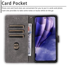 Case Compatible with Doogee N55 Plus, RFID Blocking Magnetic Flip Leather Shockproof Protective Cover with Card Slots and Stand
