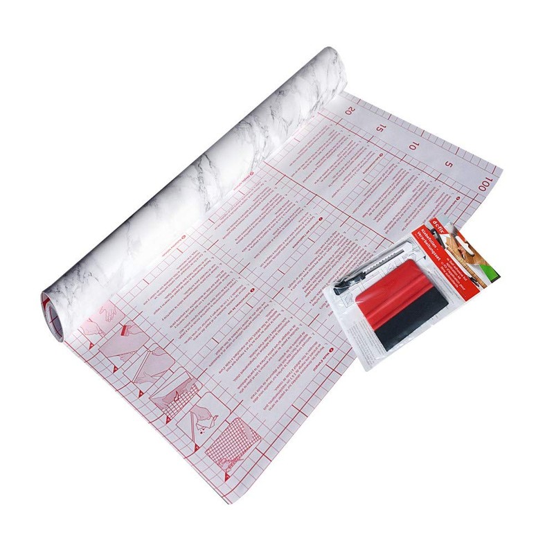 d-c-fix 346-0047-4PKA Decorative Self-Adhesive Film, Marble White, 17" x 78"