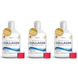 Premium Swedish Collagen, Hydolyzed 12500 mg Marine Collagen, Sugar-Free, Berry Flavour, 3 x 500 ml, Pack of 3