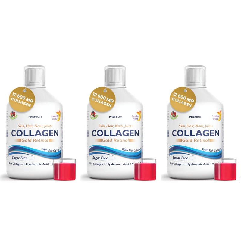 Premium Swedish Collagen, Hydolyzed 12500 mg Marine Collagen, Sugar-Free, Berry