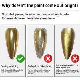 SULLMAR Chrome Nail Powder for Beautiful Mirror Effect Chrome Powder Get the Polish of Your Dreams with Our DIY Enthusiasts Chrome Powder for Nails(SET A)