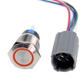 ZOYSEAY Medical Metal Push Button 19mm 3/4“ 12V-24V with LED SPST Switch for Automotive, Industrial, Marine (Momentary, Red)