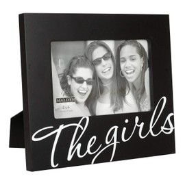 Malden International Designs The Girls in Cursive Words Picture Frame, 4x6, Black