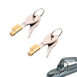 2 PCS Trailer Hitch Lock Sturdy Trailer Lock Hitch Lock Heavy Duty Trailer Hitch Coupling Lock Set with 4 Keys for Towing Caravan Trailer Security