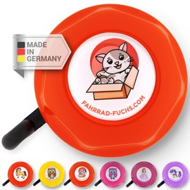 Children's Bicycle Bell – Cat Orange – Bicycle Bell Girl, Bell Bicycle Children, Bell Children's Bike, Balance Bike – Rings Loud, Easy Assembly