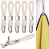 6 pcs Towel Clips, Metal Tea Towel Hooks with Woven