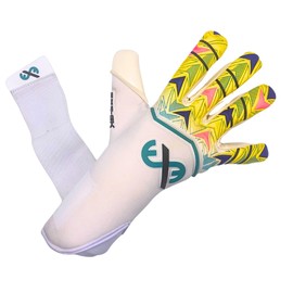ExE-GK Academy Professional Goalkeeper Gloves, Slim Hybrid Cut Wrist Strap Colourful features Neoprene and Latex backhand Sizes 5-9 Adult Junior Kids Youth 4mm German Latex (8)