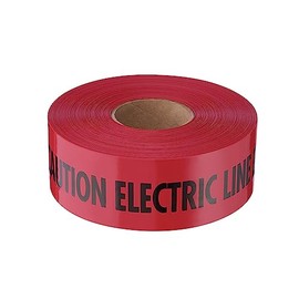 Empire Level 22-126 3-Inch by 1000-Feet Non Detectable Caution Electric Line Buried Below Flagging Tape, Red, 8-Pack
