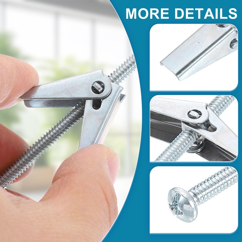 sourcing map 3/16 x 3 Male Thread Spring Loaded Hollow