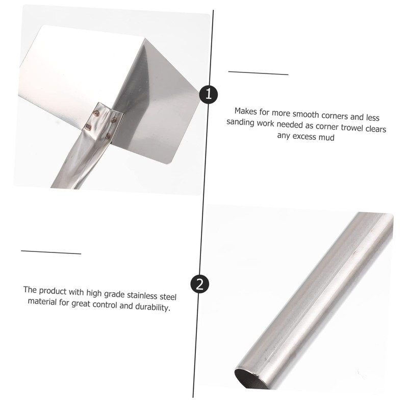 Outanaya 6pcs Stainless Steel Corner Trowel for Drywall Plastering Ergonomic