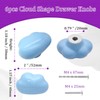 Qjaiune 6pcs Ceramic Cabinet Knobs Blue Drawer Knobs, Cloud Shaped