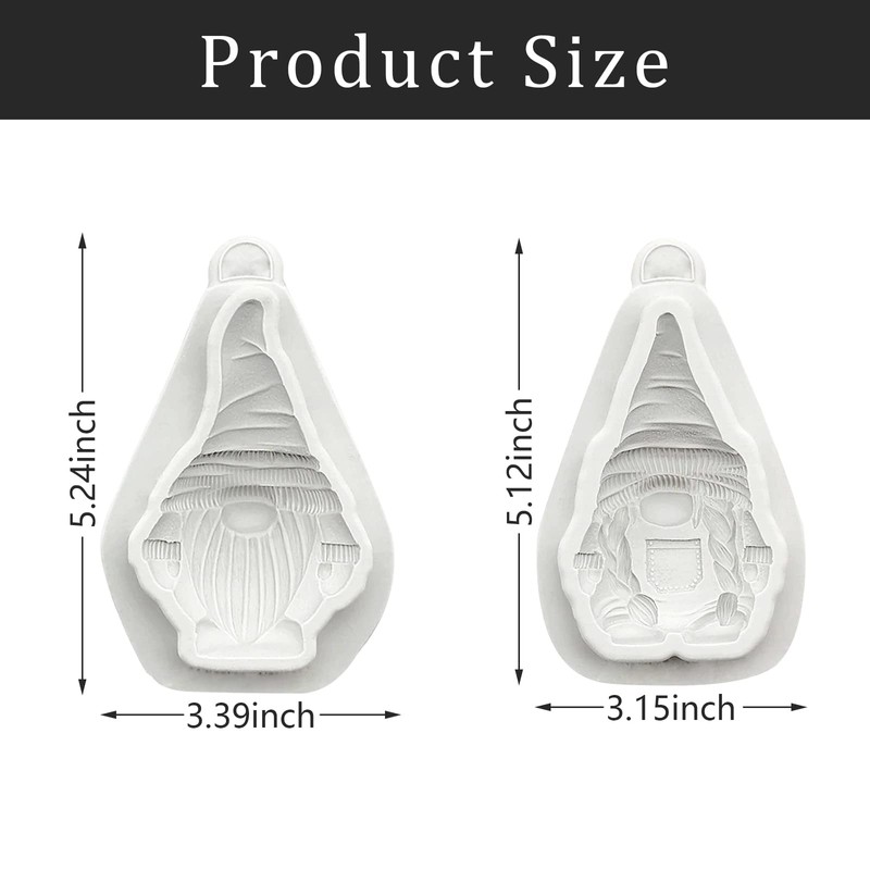 Christmas Gnome Doll Fondant Mold Grey