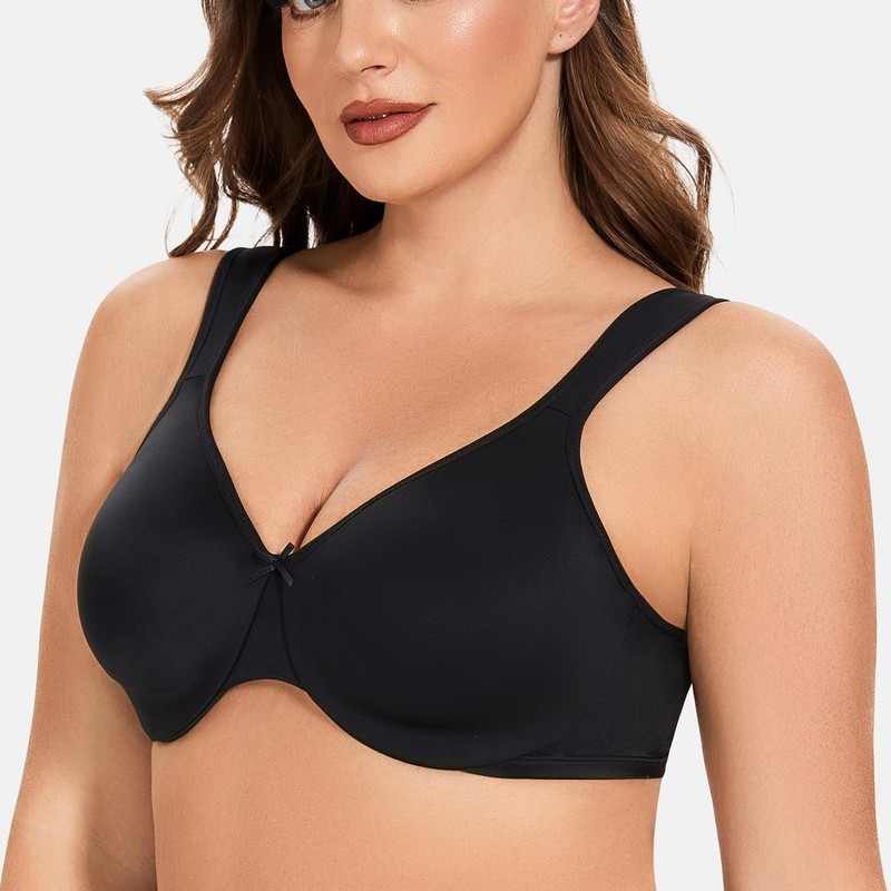 MELENECA Women's Plus Size Full Coverage Seamless Non-Padded Minimizer Bra,