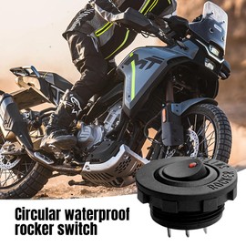 Riisoyu Pack of 6 DC 12 V 20 A Round Rocker Switch Toggle Switch, 3 Pin Round On/Off Switch, Self-Locking Rocker Switch, Waterproof Toggle Switch with LED Light for Car, Marine, Boat, Illuminated,