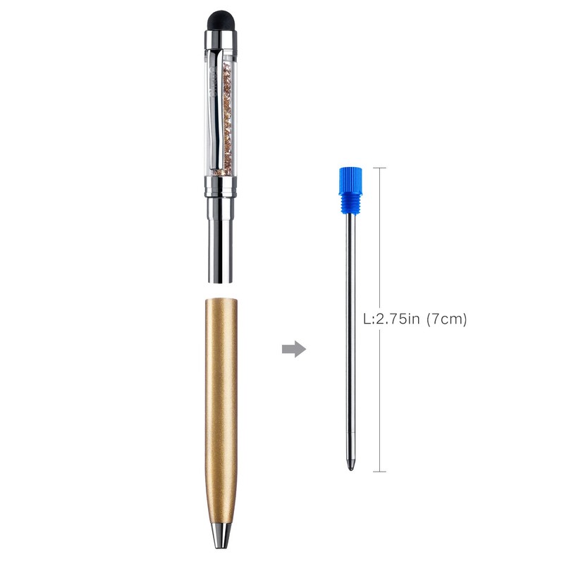Blue Ink Refills (10 Pcs), Replaceable Pen Refills, 2.75 inch