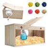 MUYG Natural Wood Bird Nesting Box,Acrylic Parakeet Nesting Box Transparent