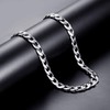 FOSIR 9mm Stainless Steel Flat Cuban Link Chain for Men