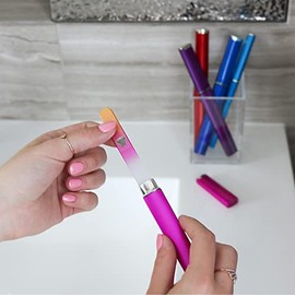 Bona Fide Beauty Czech Glass Nail File Set, 5-Pk with Hard Cases (Serenity) | Genuine Czech etched grit that doesn't wear down, improve natural nails,
