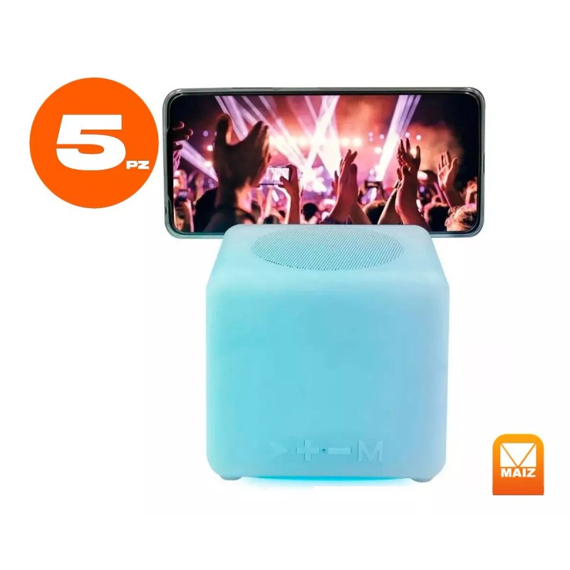 Maíz Bocina Radio Fm Recargable Usb Bluetooth Luces Led Pack