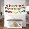 Pre-Strung Happy Juneteenth Freedom Banner Decorations for Party, Glitter Juneteenth