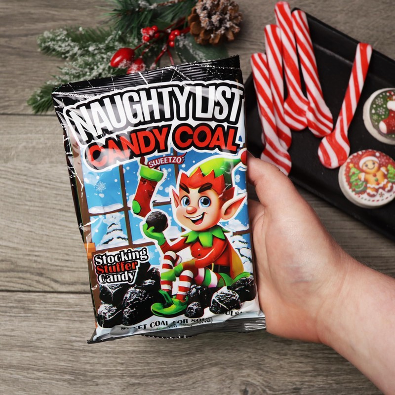 Christmas Naughty List Candy Gift Set, Sour Coal Gummies and