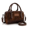 Wrangler Genuine Leather Hair-On Cowhide Barrel Bag Crossbody Purse -