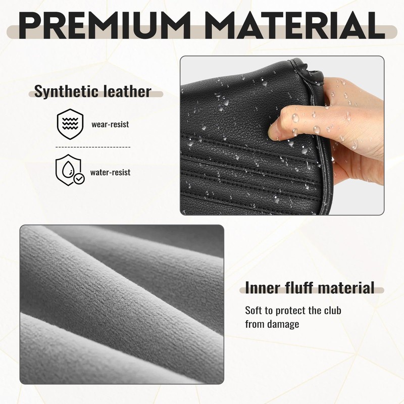 Golf Square Big Mallet Putter Head Cover Magnetic Closure Heel-shaft